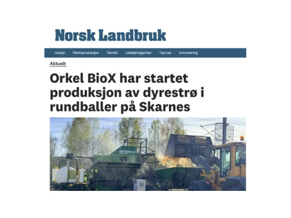 Orkel BioX har startet produksjon av dyrestrø i rundballer på Østlandet