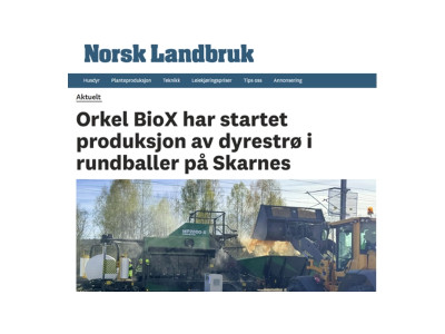 Orkel BioX har startet produksjon av dyrestrø i rundballer på Østlandet